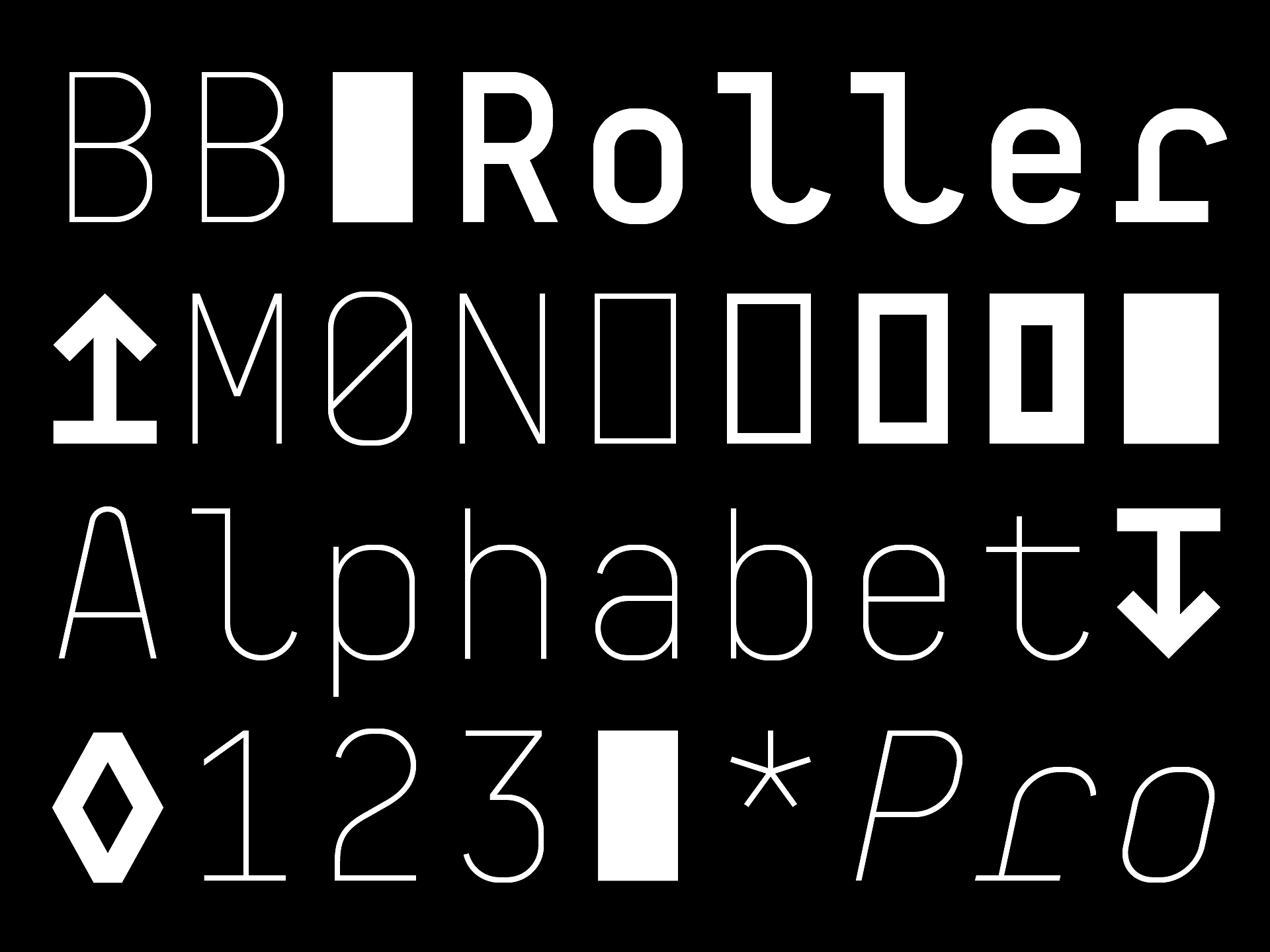 BB Roller Mono Pro – Typeface ()