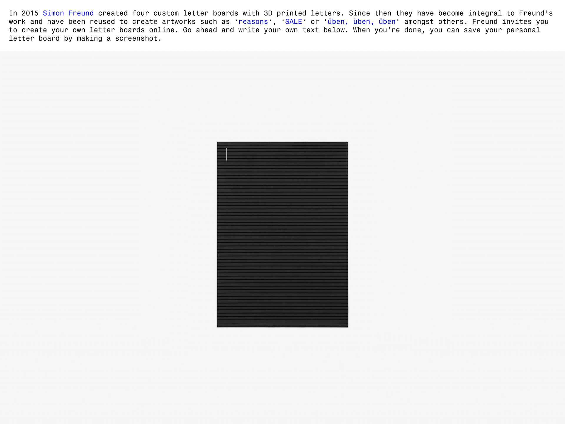 Simon Freund – letter board ()